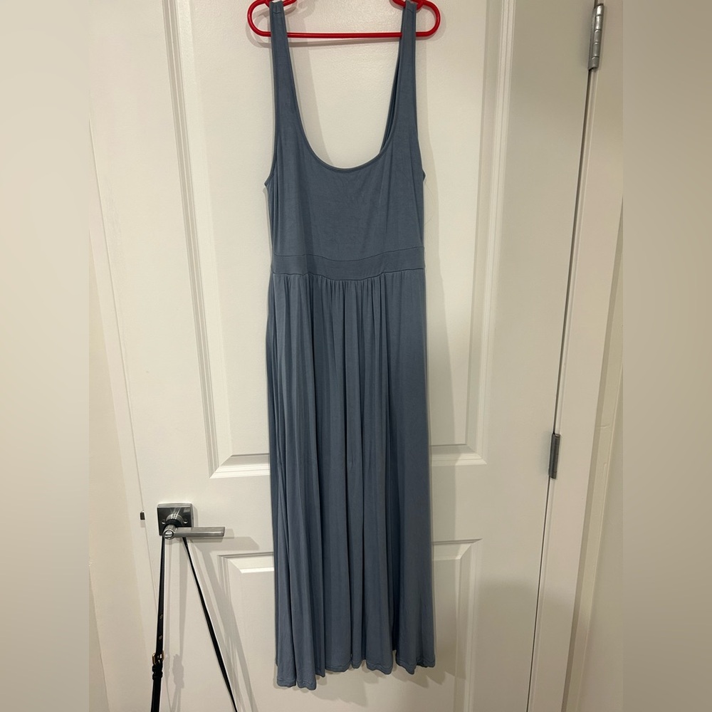Wilfred Market Midi Dress Blue/Grey Size Small